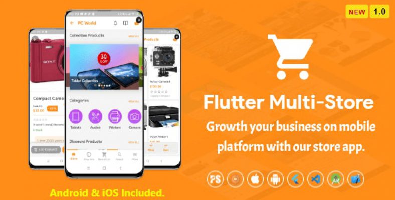 Flutter Multi-Store ( Ecommerce Mobile App for iOS & Android with same