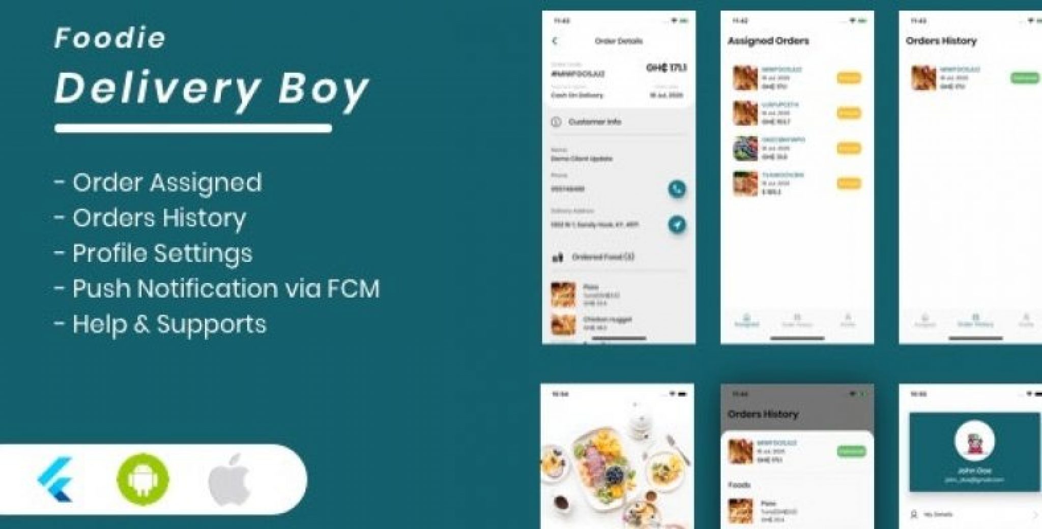 Foodie Delivery Boy For Foodie Multi-Restaurants Flutter App - Nulled