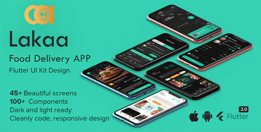 android, component kit, dart, flutter, flutter 2.0, Flutter App, flutter ui kit, food apps, food delivery app, ios, material design, mobile, native, template, ui kit